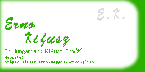 erno kifusz business card